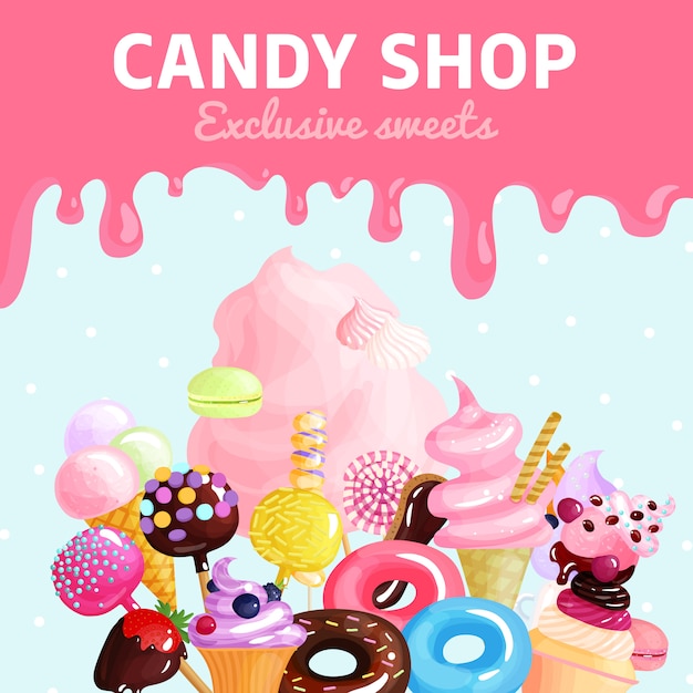Cartel de la tienda de dulces