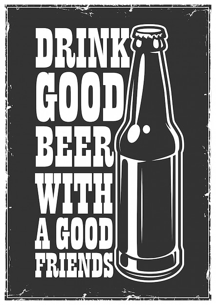 Vector gratuito cartel tipográfico de cerveza