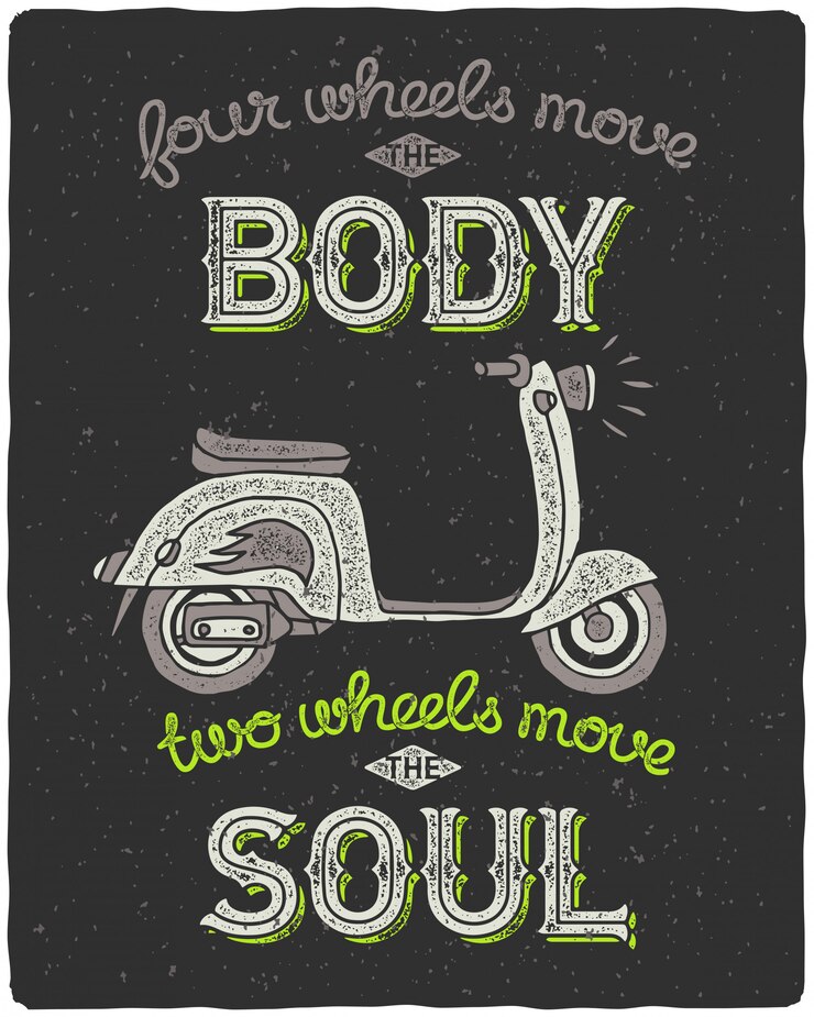 Vector gratuito cartel de vector con dibujo de scooter
