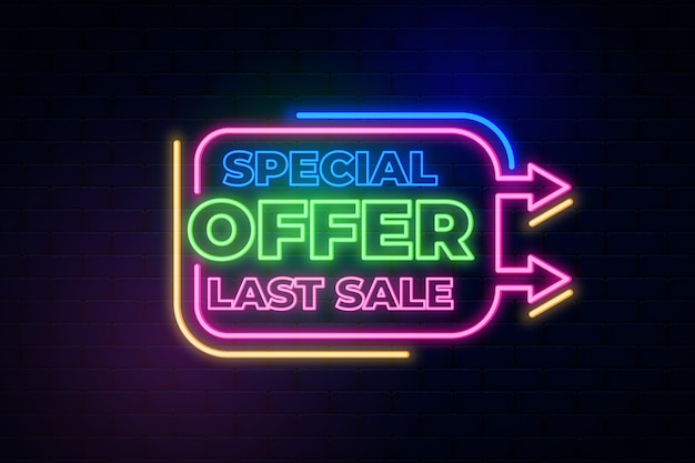 Cartel de venta de neón