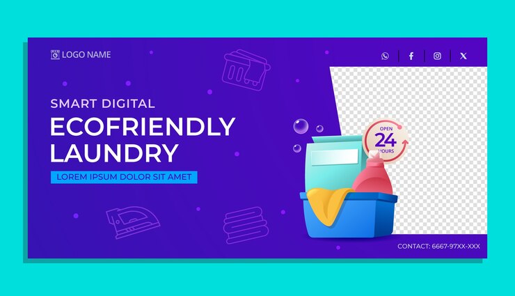 Vector gratuito cartel de venta de servicios de lavandería