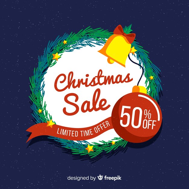 Cartel de ventas navideñas