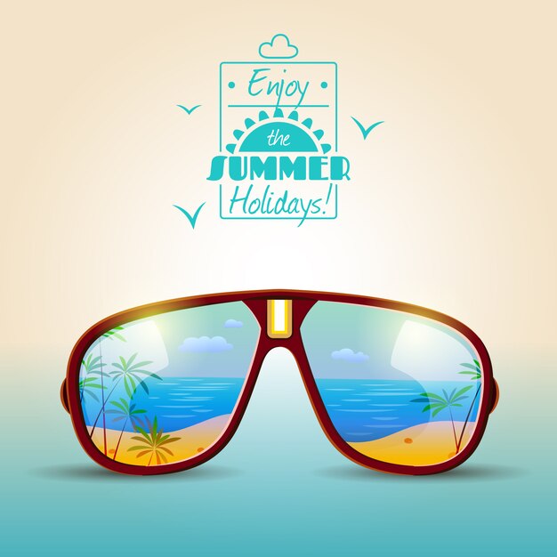 Cartel de verano de gafas de sol