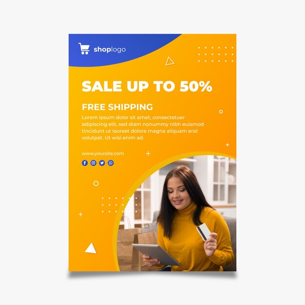 Cartel vertical para compras online