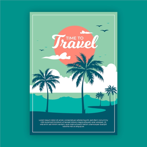 Vector gratuito cartel de viaje de diseño ilustrado