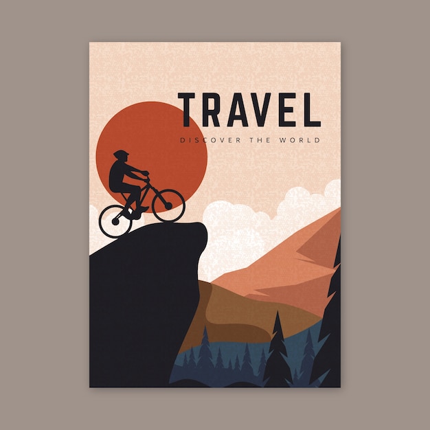 Vector gratuito cartel de viaje ilustrado