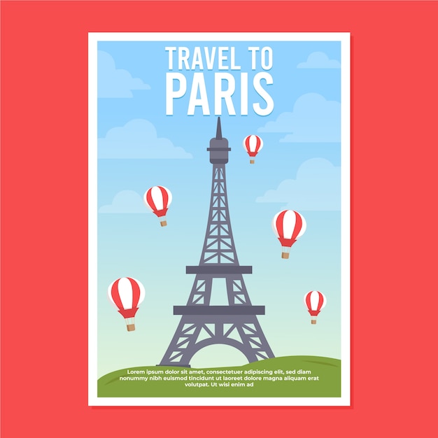 Vector gratuito cartel de viaje con paris