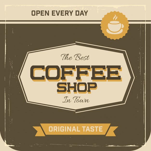 Cartel vintage de café