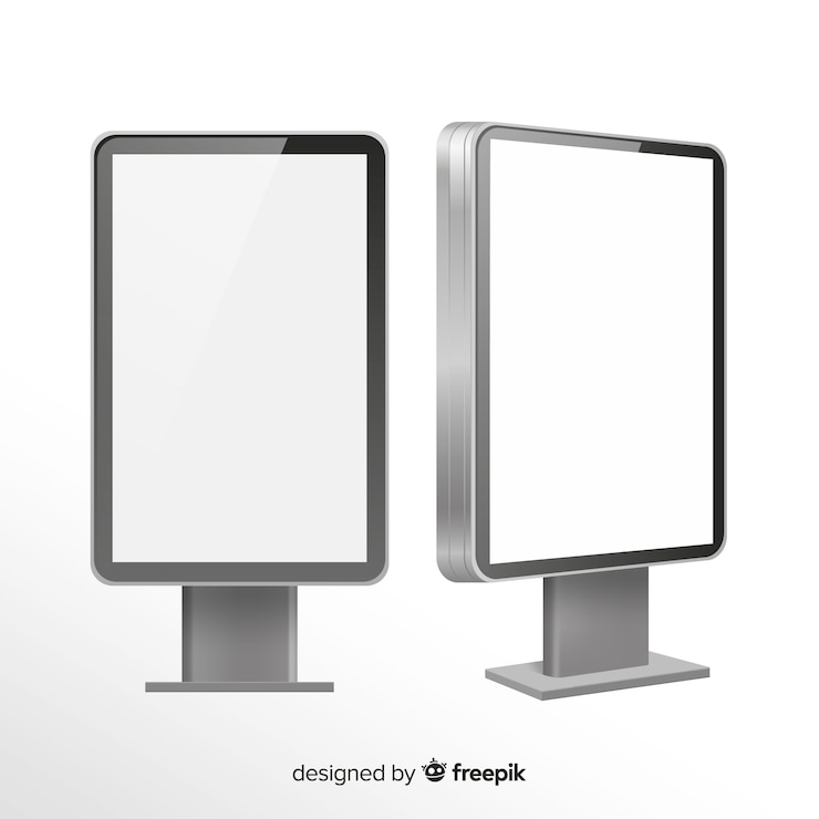 Vector gratuito cartelera digital realista