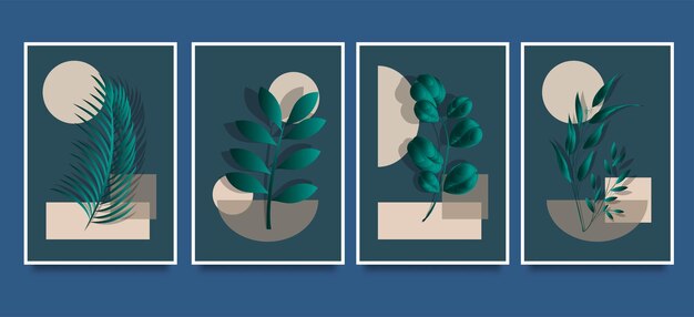 Carteles de arte de línea minimalista abstracto, tarjetas de arte de pared con formas orgánicas de garabatos, diseño moderno y moderno