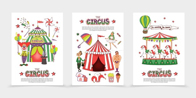 Carteles de circo planos