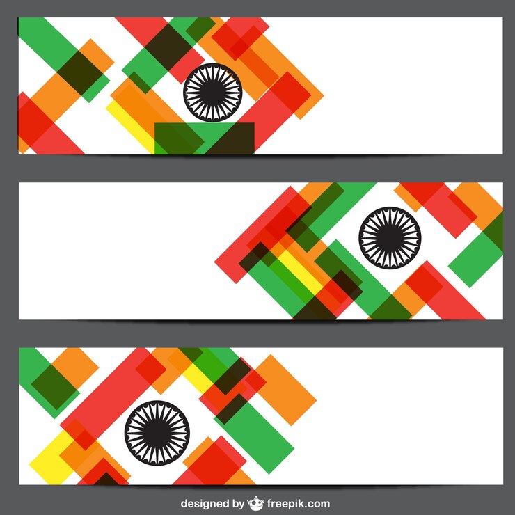 Vector gratuito carteles con los colores de la bandera de la india