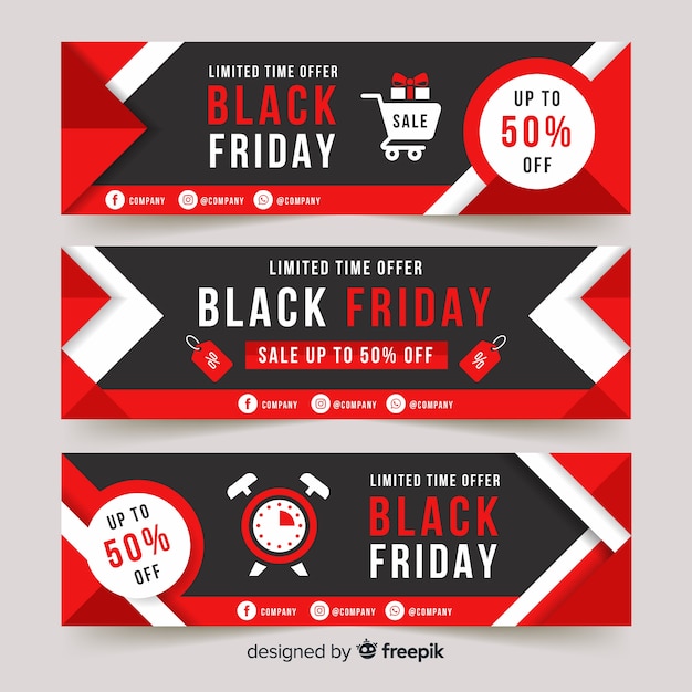 Vector gratuito carteles de compras de black friday