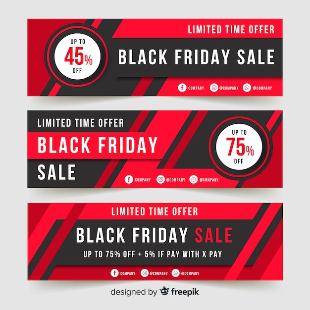 Vector gratuito carteles de compras de black friday