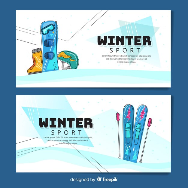 Carteles de deportes de invierno