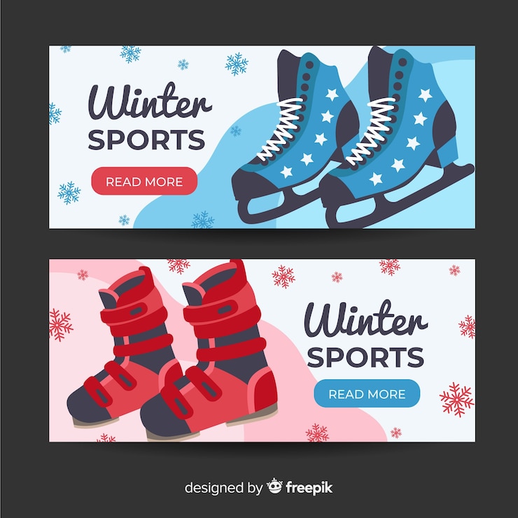 Vector gratuito carteles de deportes de invierno