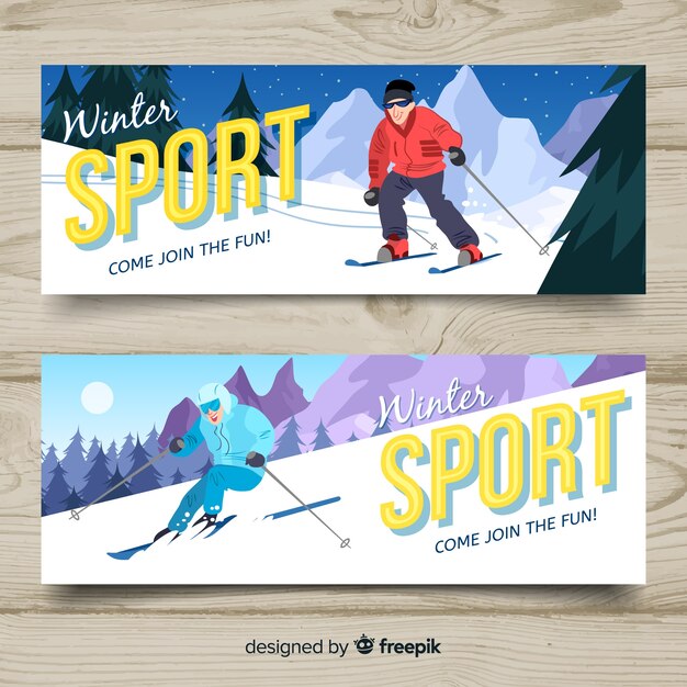 Carteles de deportes de invierno
