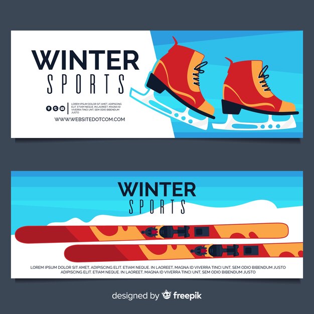 Carteles de deportes de invierno