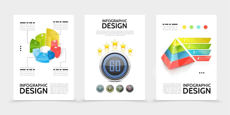 Vector gratuito carteles de elementos de infografía realista.