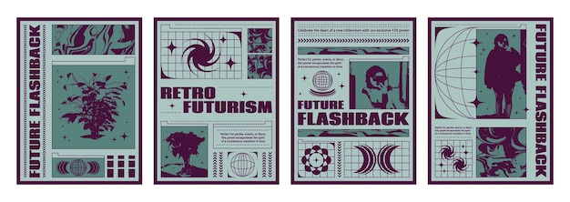 Los carteles estéticos de Y2K con silueta de mujer