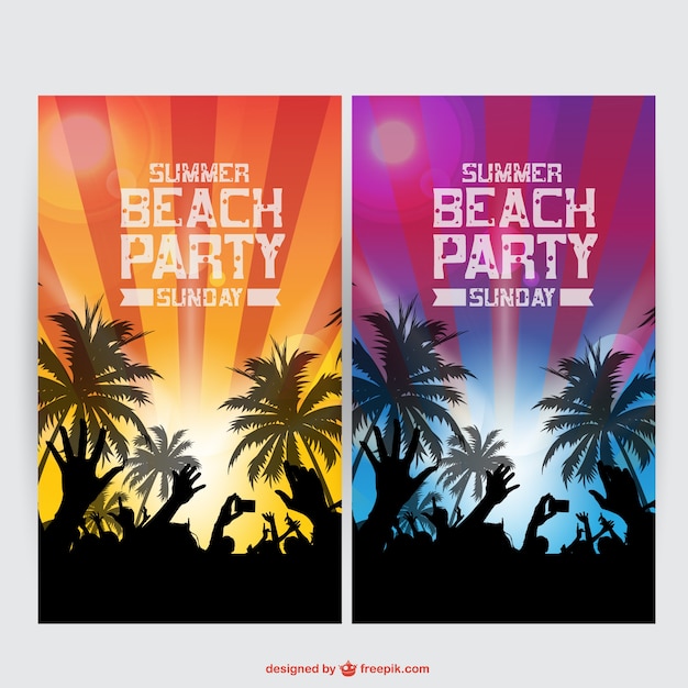 Carteles de fiesta de verano en la playa