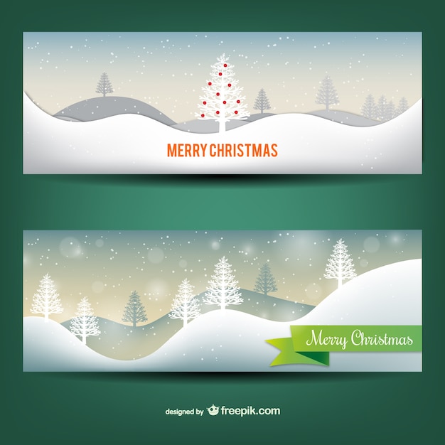 Vector gratuito carteles de navidades nevadas