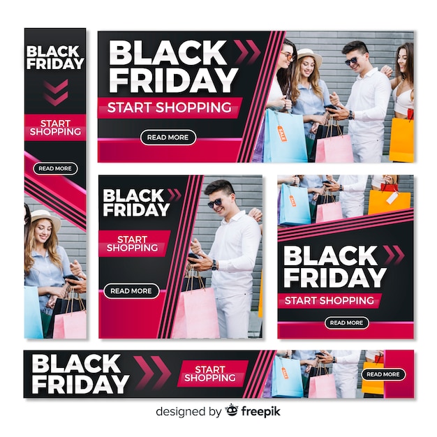 Vector gratuito carteles online de black friday