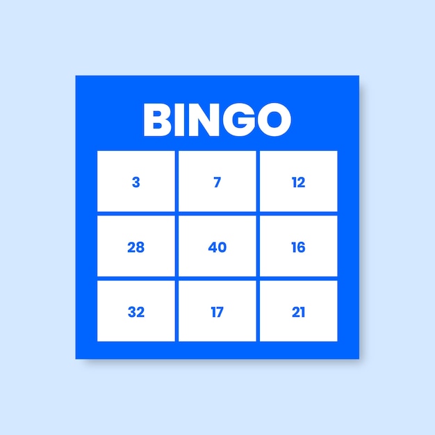 Vector gratuito cartón de bingo sencillo 3x3