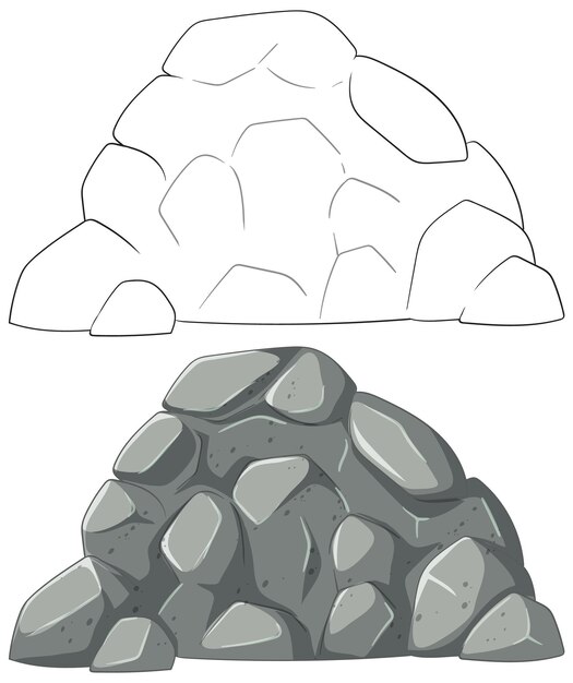 Cartoon Rock Pile Illustration