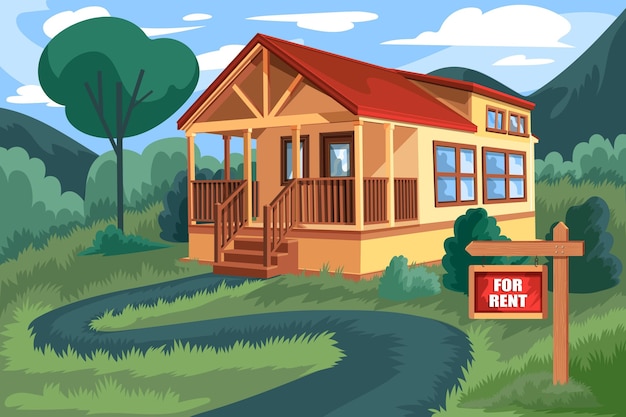Vector gratuito casa en alquiler ilustración