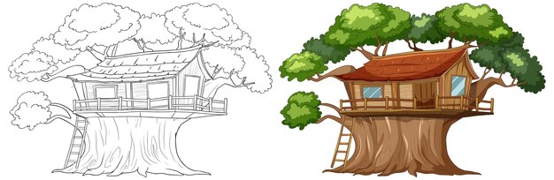 La casa del árbol encantada antes y después