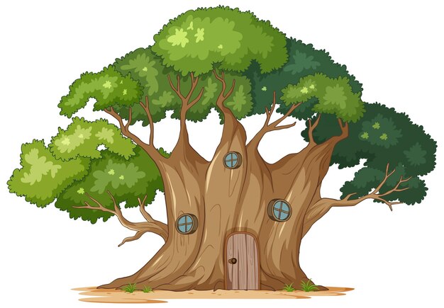 Casa encantada en el árbol en la naturaleza