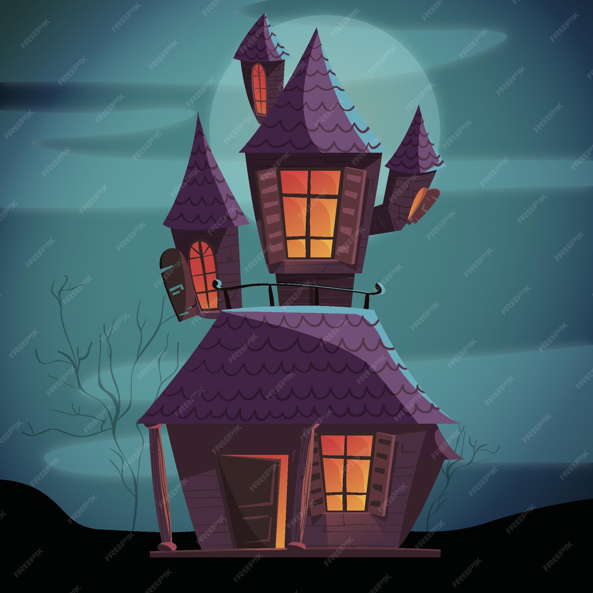 Casa de halloween de dibujos animados | Vector Gratis