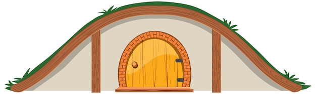 Vector gratuito casa hobbit aislada sobre fondo blanco