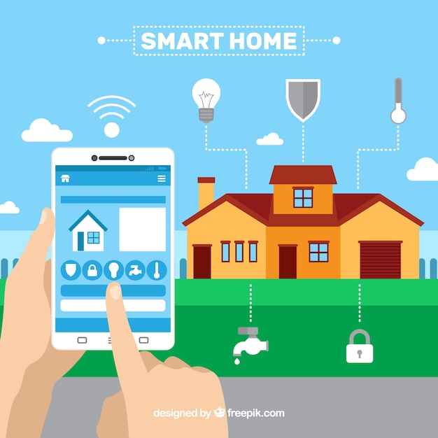 Casa inteligente con control de teléfono inteligente