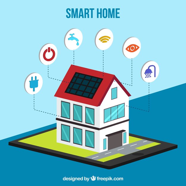 Casa inteligente en estilo isométrico
