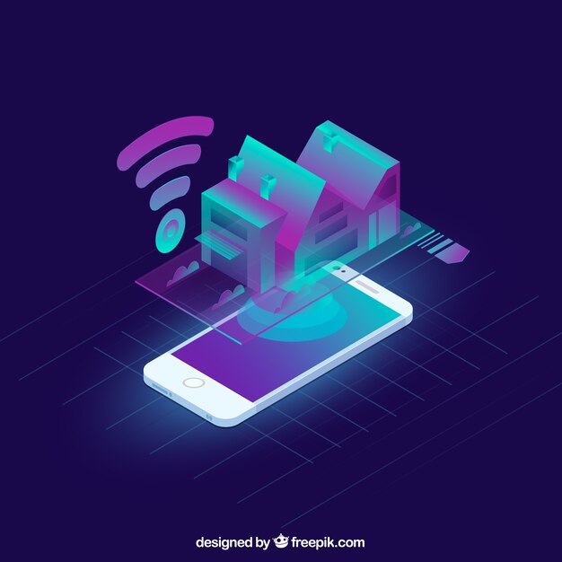 Casa inteligente en estilo isométrico
