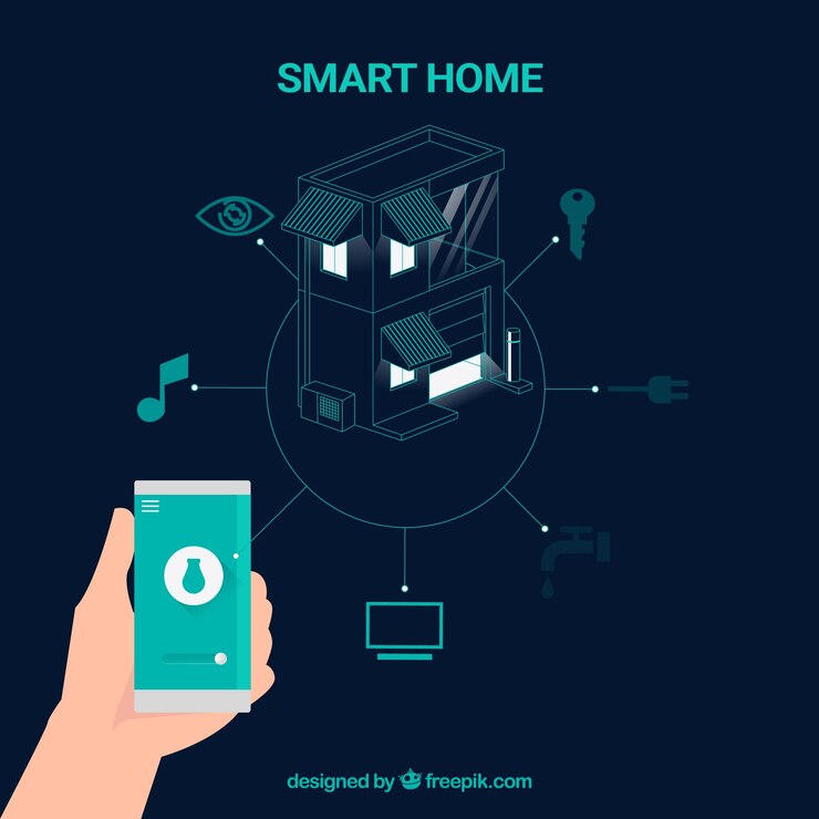 Vector gratuito casa inteligente en estilo plano