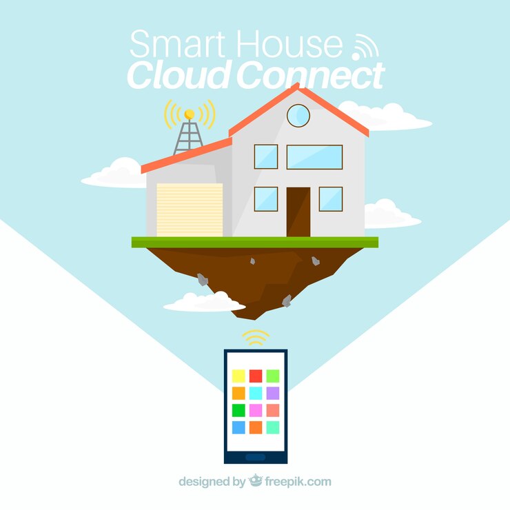 Vector gratuito casa inteligente en estilo plano
