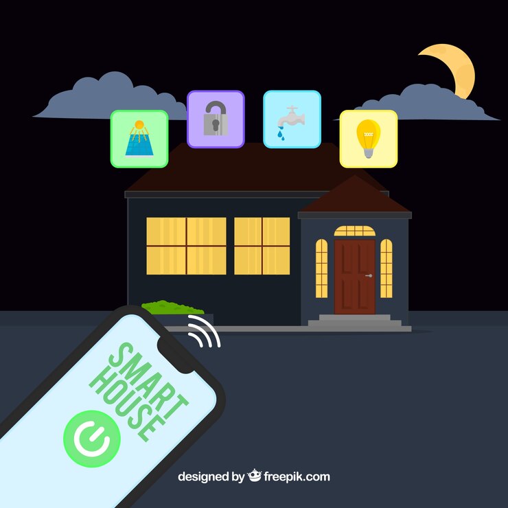 Vector gratuito casa inteligente en estilo plano