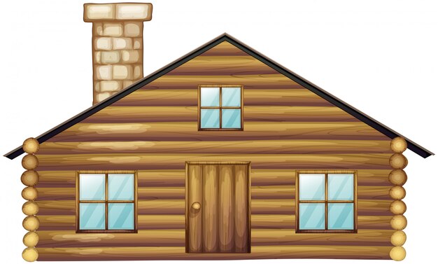 Casa de madera con chimenea