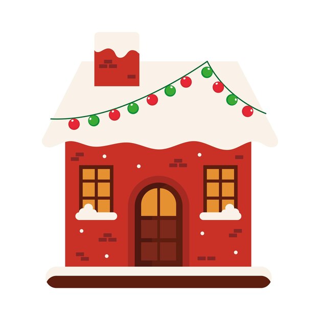 casa de navidad con chimenea