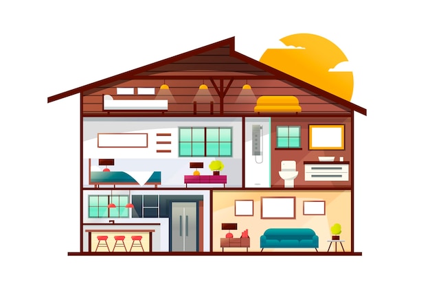 Casa en sección transversal