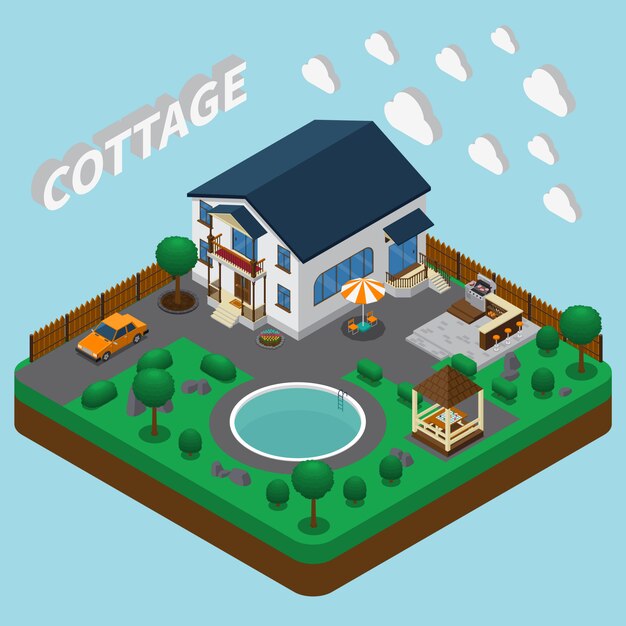 Casa de vacaciones isométrica