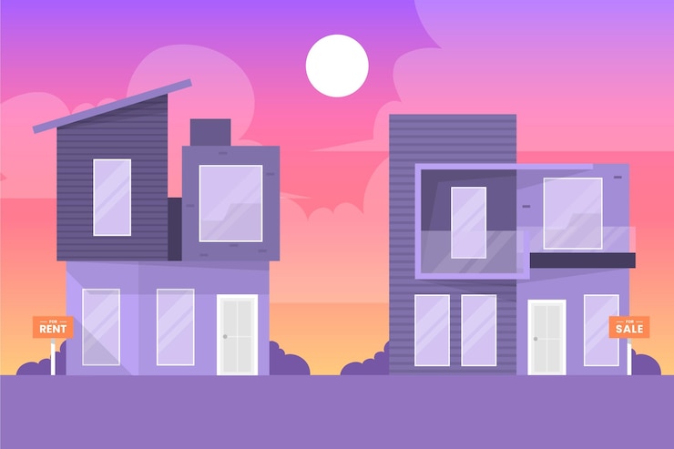 Vector gratuito casa en venta / alquiler