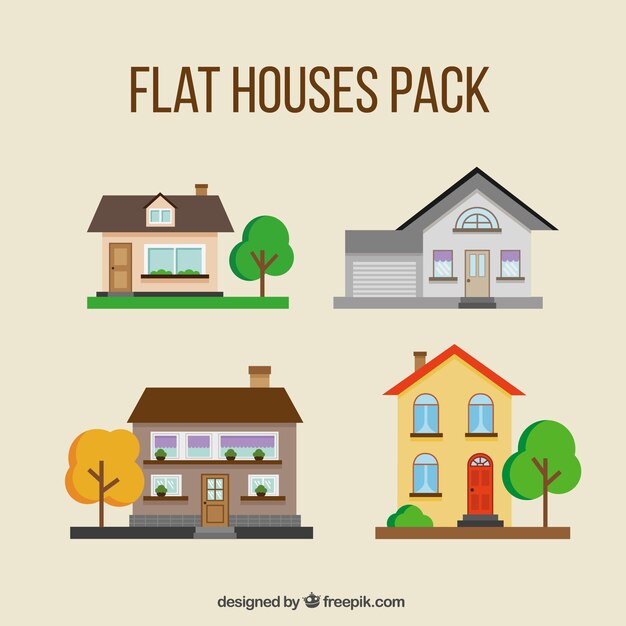 Casas del paquete plano