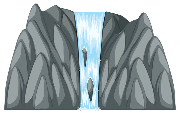 Cascada bajando de rocas grises