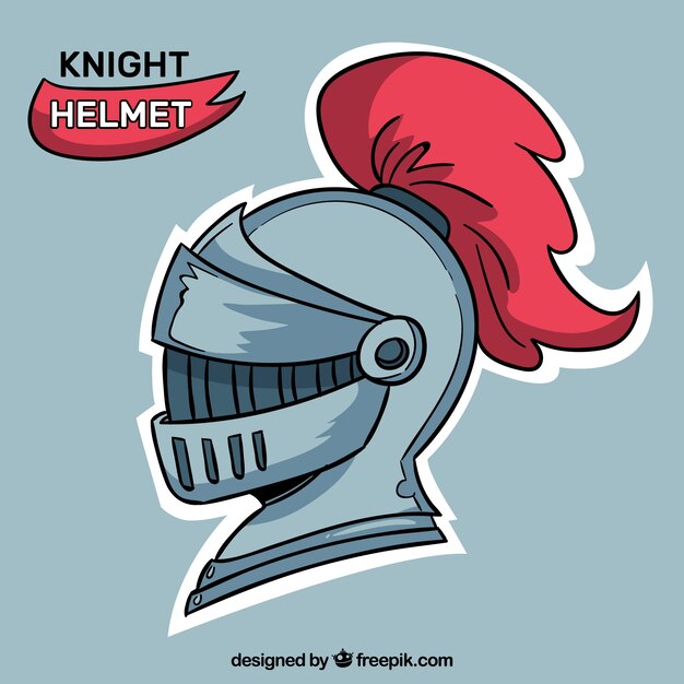 Casco medieval con estilo de dibujo a mano