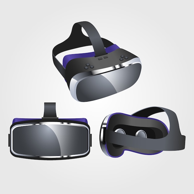 Vector gratuito casco de realidad virtual realista