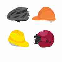 Vector gratuito cascos para ciclistas, motoristas y obreros